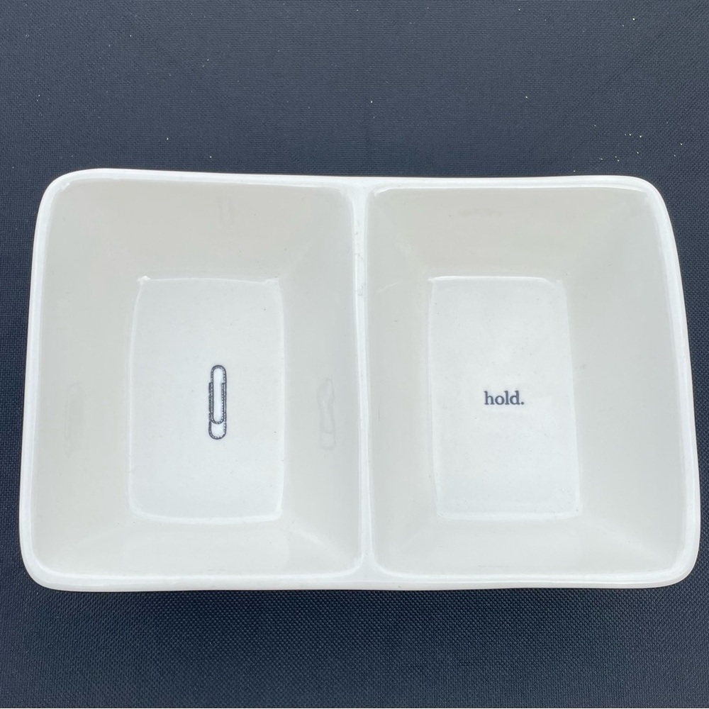 Rae Dunn  White Ceramic Divided Dish